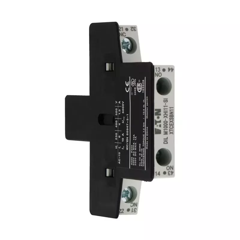 Eaton DILM1000-XHI11-SI bloco de contactos auxiliares, 1NO+1NC, montagem lateral, terminais de parafuso 278425