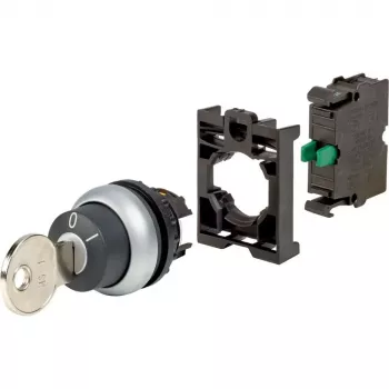 Eaton M22-WS-K10-BVP atuador de interruptor de chave, 2 posições, com retenção, anel frontal de plástico preto, chave K10, 22,5 mm 110921