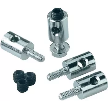 Reely conector de varão para arames, cabos Bowden, hastes de impulso até 2 mm de diâmetro (10 unidades, preto) 180281