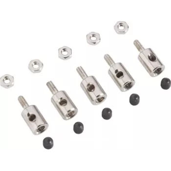 Reely conector de varão para arames, cabos Bowden, hastes de impulso até 2 mm de diâmetro (10 unidades, preto) 180281
