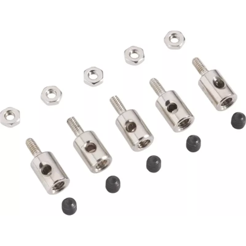 Reely conector de varão para arames, cabos Bowden, hastes de impulso até 2 mm de diâmetro (10 unidades, preto) 180281