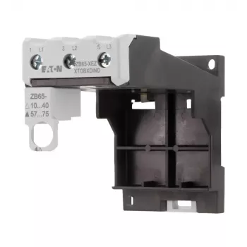 Eaton ZB65-XEZ base de relé de proteção de motor, montagem em calha DIN/parafusos, 3 polos, 690V AC 278474