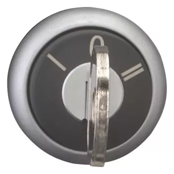 Eaton M22-WRS3-MS2 interruptor rotativo de chave, 3 posições, retenção, atuador preto, aro titânio, 22,5 mm 111773