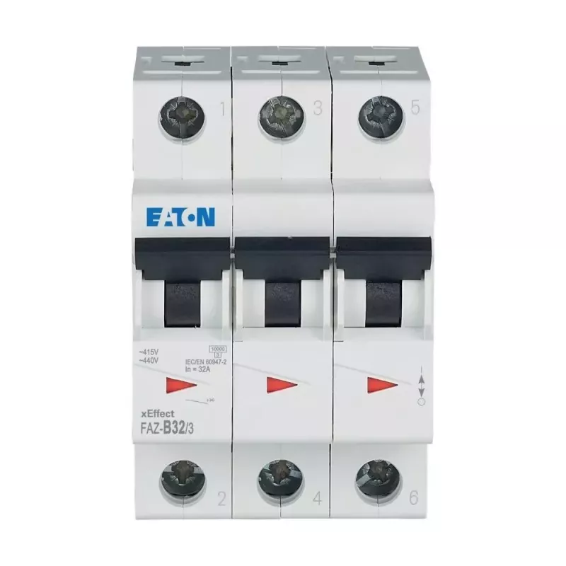 EATON FAZ-B32/3 disjuntor de proteção de linha 32 A, 3 polos, característica B, 6 kA 278850