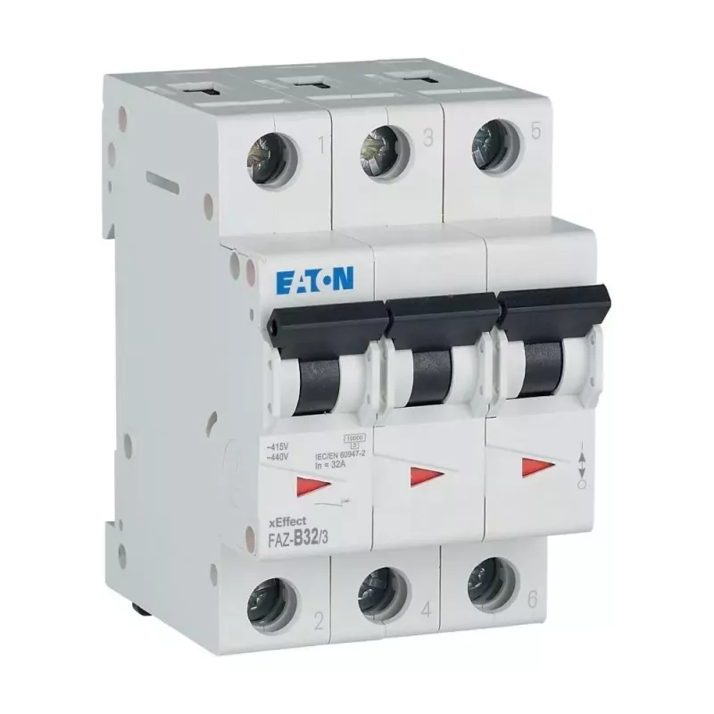EATON FAZ-B32/3 disjuntor de proteção de linha 32 A, 3 polos, característica B, 6 kA 278850