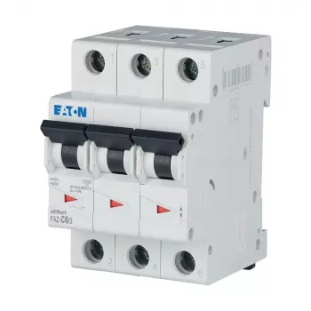 Eaton FAZ-C6/3 disjuntor de proteção de linha (MCB) de 6 A 3 polos com característica C, 6 kA 278867