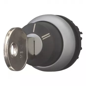 Eaton M22-WRS-X95 atuador de interruptor rotativo de chave, 3 posições, retenção, aro frontal de plástico preto, chave X95 228026