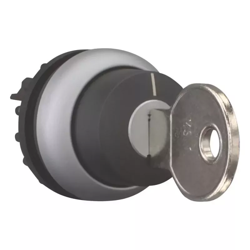 Eaton M22-WRS-X95 atuador de interruptor rotativo de chave, 3 posições, retenção, aro frontal de plástico preto, chave X95 228026