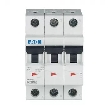 EATON FAZ-D16/3 disjuntor de proteção de linha 16A 3 polos característica D 6kA 278896