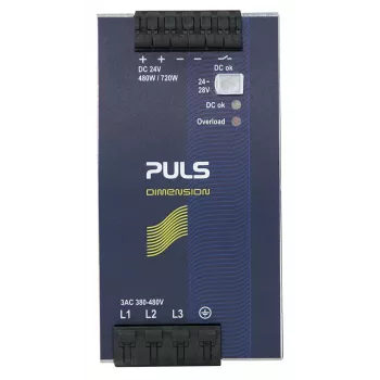PULS DIMENSION QT20.241 fonte de alimentação de 3 fases para calha DIN 24V DC 20A 480W