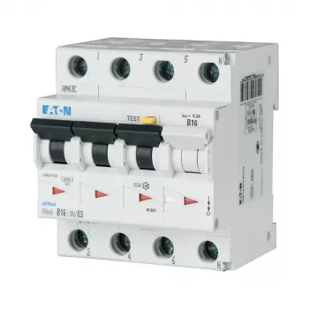 Interruptor diferencial/disjuntor Eaton 16 A 100 mA LS C 3p+N FI A (170929)