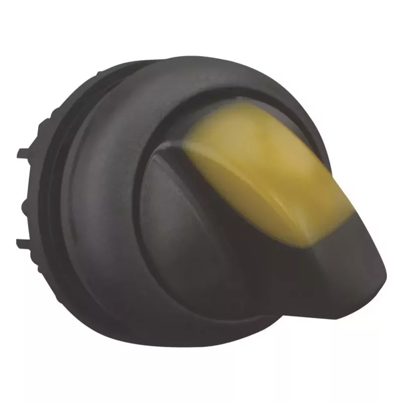 Acionador de interruptor rotativo Eaton M22S-WLKV-Y, 3 posições, botão rotativo, preto, anel frontal de plástico 284543