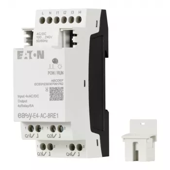 Módulo de expansão Eaton easyE4 AC, 4 entradas digitais, 4 saídas de relé, 100-240 V AC, calha DIN EASY-E4-AC-8RE1