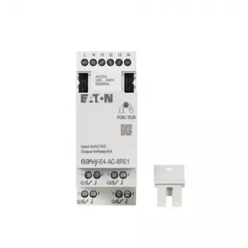Módulo de expansão Eaton easyE4 AC, 4 entradas digitais, 4 saídas de relé, 100-240 V AC, calha DIN EASY-E4-AC-8RE1