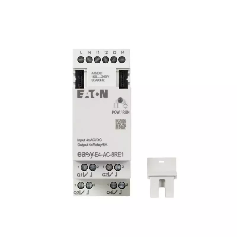 Eaton easyE4 PLC módulo de expansão E/S, 4 entradas digitais, 4 saídas de relé EASY-E4-AC-8RE1