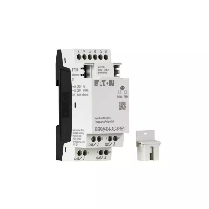Eaton easyE4 PLC módulo de expansão E/S, 4 entradas digitais, 4 saídas de relé EASY-E4-AC-8RE1