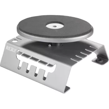 Suporte de montagem em alumínio Reely FS9020C com prato giratório de 360°, altura ajustável 83-139 mm, azul/prateado