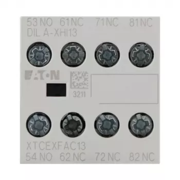 Eaton DILA-XHI13 bloco de contactos auxiliares, tetrapolar, 1NO+3NC, terminais de parafuso, montagem frontal, para contactores DILM7-DILM38, preto/branco 276425