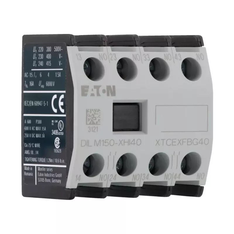 Eaton DILM150-XHI40 Contacto auxiliar 4NO montagem frontal para contactores DILM 277948