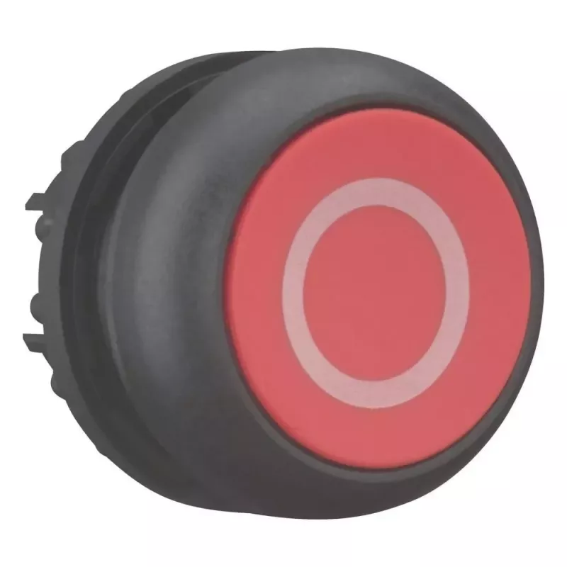 Eaton M22S-D-R-X0 botão de pressão, vermelho/preto, plástico, IP66/IP67/IP69, 29,7 mm x 29 mm 216606