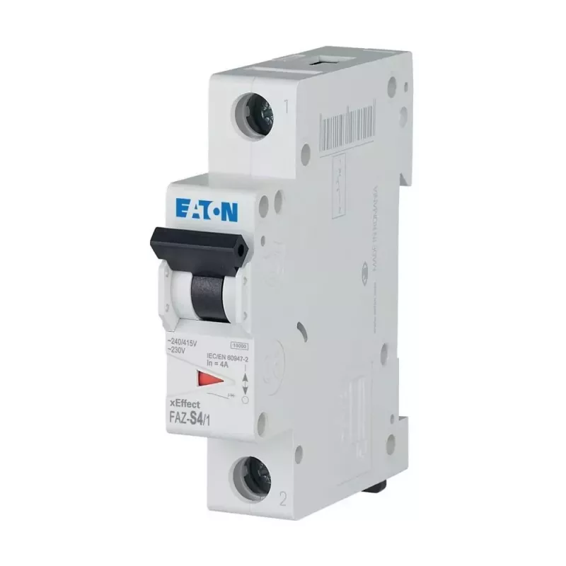 Eaton FAZ-S4/1 Disjuntor de proteção de linha 1 polo 4A característica S 10kA 278609
