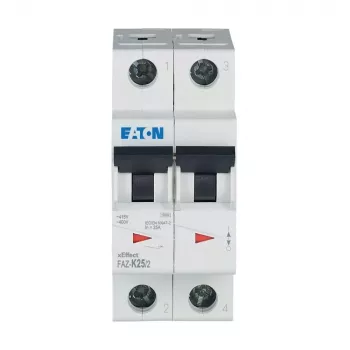 EATON FAZ-K25/2 Disjuntor de proteção de linha (MCB), característica K, 25 A, 2 polos, 10 kA 278800