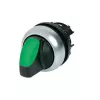 Eaton M22-WRLK-G atuador de seletor luminoso, 2 posições com travamento, preto/verde/prateado 216827