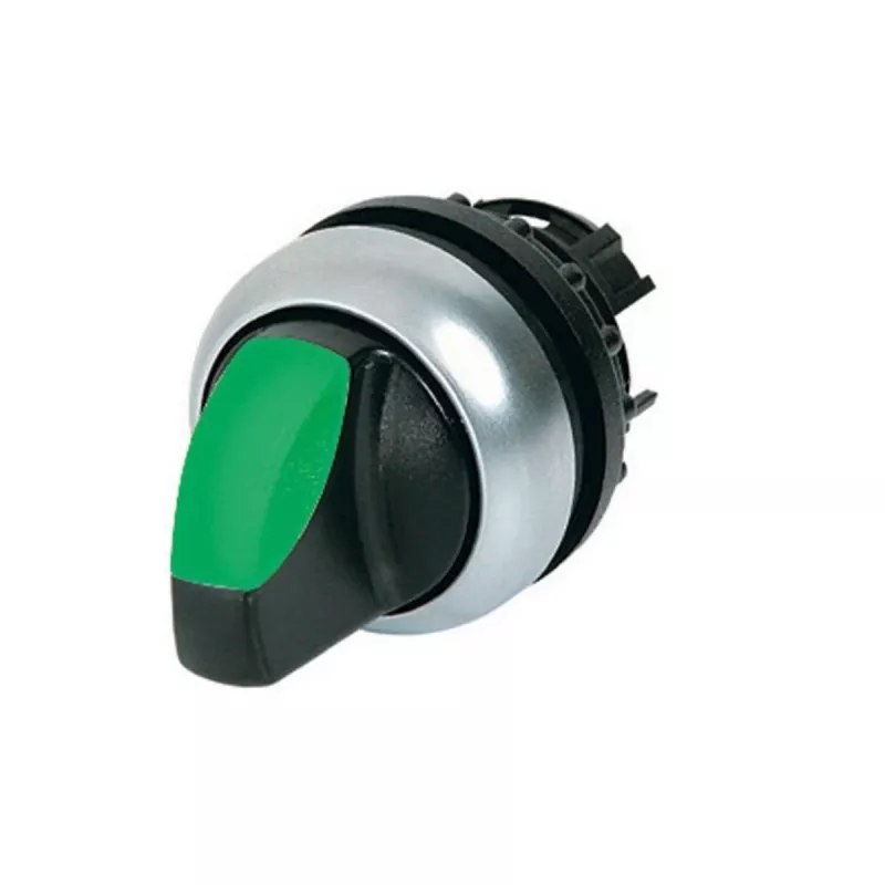 Eaton M22-WRLK-G atuador de seletor luminoso, 2 posições com travamento, preto/verde/prateado 216827