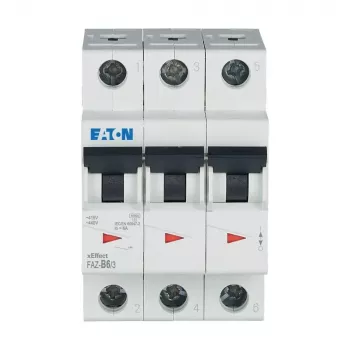 Eaton FAZ-B6/3 Disjuntor de proteção de linha tipo B 6 A 3 polos 10 kA 278841