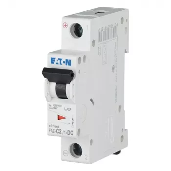 Eaton FAZ-C2/1-DC Disjuntor de proteção de linha, 1 polo, 2 A, característica C, 220 V DC, 10 kA 279122