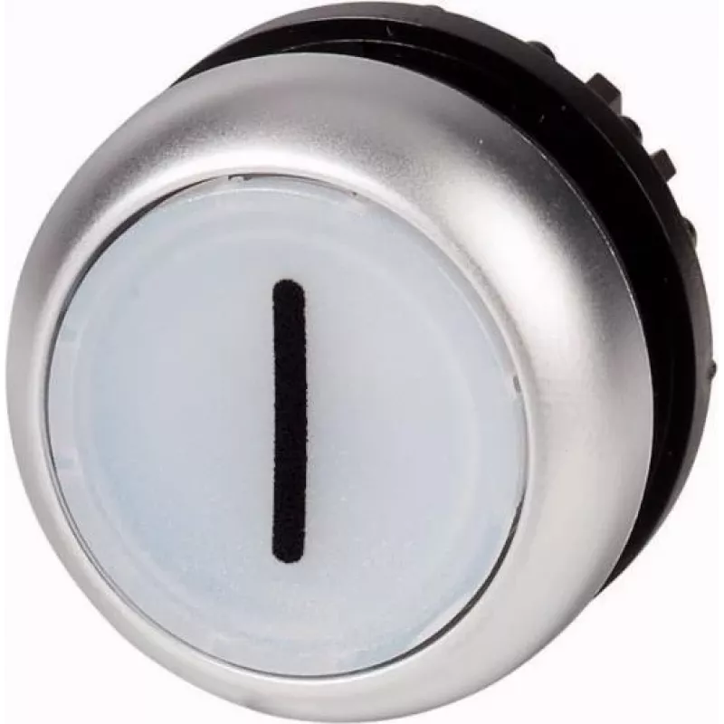 Eaton M22-DL-W-X1 interruptor de botão de pressão, preto / metálico / branco 216942