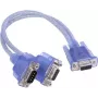 Ixxat Cabo Y-CAN, ficha D-SUB9 para 2x conector fêmea D-SUB9, 0,3 m, preto 1.04.0076.00001