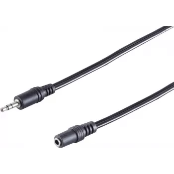 Cabo de extensão de áudio SHIVERPEAKS, jack de 3,5 mm macho para fêmea, 2,5 m, preto