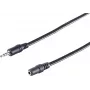 Cabo de extensão de áudio SHIVERPEAKS, jack de 3,5 mm macho para fêmea, 2,5 m, preto