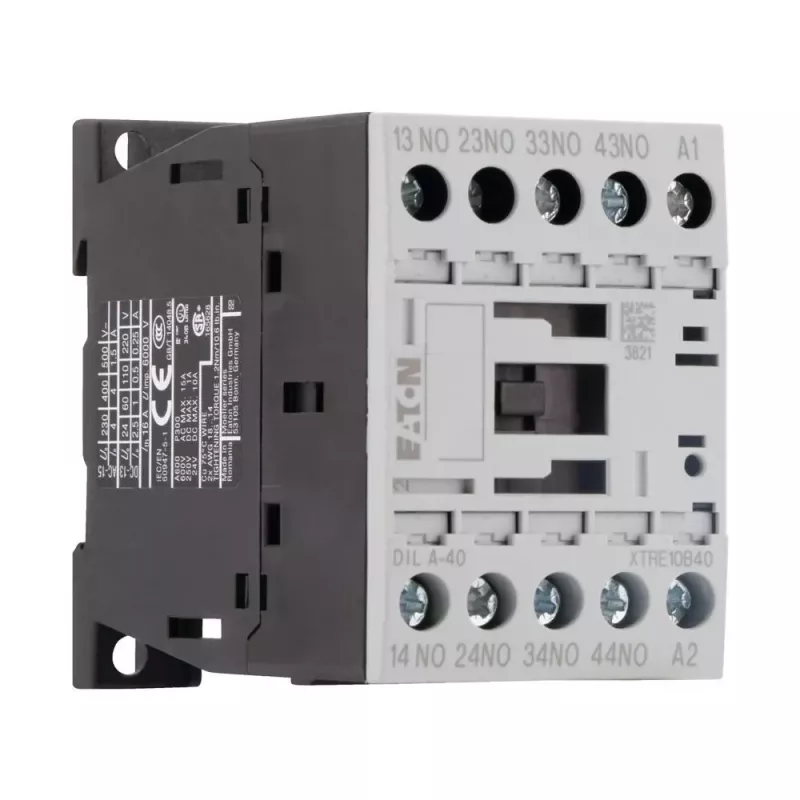 Contator auxiliar Eaton DILA-40, 4 NA, bobina 230 V AC, terminais de parafuso