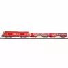 PIKO 57033 H0 conjunto de início para crianças comboio de mercadorias ÖBB Rh 2016 com duas carruagens Eaos abertas
