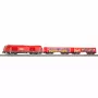 PIKO 57033 H0 conjunto de início para crianças comboio de mercadorias ÖBB Rh 2016 com duas carruagens Eaos abertas