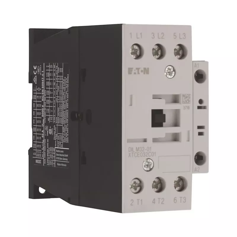 Contator de potência Eaton DILM32-01, 3 polos, 32 A, bobina 230 V AC 50 Hz / 240 V AC 60 Hz, 1 contacto auxiliar NF 277292