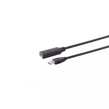 S CONN MAXIMUM CONNECTIVITY cabo de extensão USB 3.0 ativo, ficha USB-C para conector fêmea USB-A, 5 Gbps, 5 m, preto 13-39055