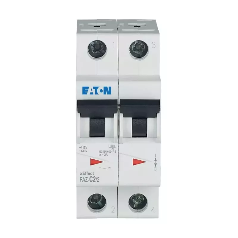 Eaton FAZ-C2/2 disjuntor miniatura, tipo C, 2 A, 2 polos 278748