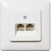 Tomada de parede ISDN SHIVERPEAKS, 2 x conector fêmea RJ45, encastrada, resistência de terminação comutável, branco 69989