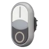 Botão de pressão duplo Eaton M22-DDLF-WS-X1, plano, iluminado, branco/preto, 1NO+1NC, ligação por parafuso 284816