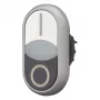 Botão de pressão duplo Eaton M22-DDLF-WS-X1, plano, iluminado, branco/preto, 1NO+1NC, ligação por parafuso 284816