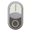 Botão de pressão duplo Eaton M22-DDLF-WS-X1, plano, iluminado, branco/preto, 1NO+1NC, ligação por parafuso 284816