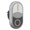 Botão de pressão duplo Eaton M22-DDLF-WS-X1, plano, iluminado, branco/preto, 1NO+1NC, ligação por parafuso 284816