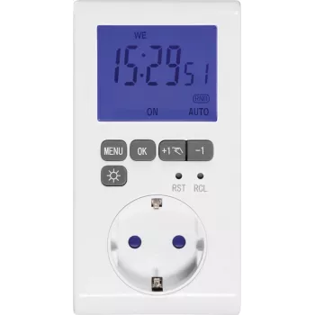 Temporizador digital Sygonix com programação semanal, 3680 W, IP20, função de contagem decrescente e temporizador
