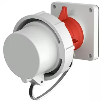 Ficha macho de embutir MENNEKES 32A 5p 6h 400V IP67 vermelho 1254