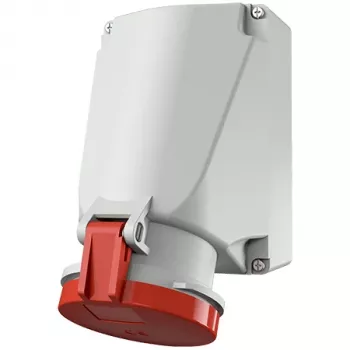 Tomada de parede PowerTOP Xtra MENNEKES 63A 5p 6h 400V IP44 vermelho 21253A