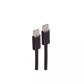 SHIVERPEAKS Cabo de carregamento USB-C para USB-C, USB 2.0, 60W, 0,5m, têxtil trançado, Preto (BS14-21015)