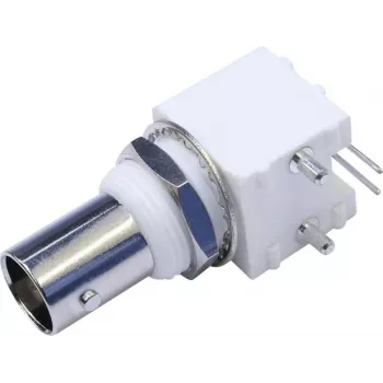 Telegärtner Conector fêmea BNC para PCB, 50 Ohm, montagem isolada, pino de solda 90°, Z04/Z34, a=16, b=35 J01001A0038